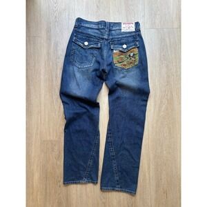 True Religion Joey Embroidered Sunflowers Buddha USA Men's 34x34